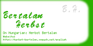 bertalan herbst business card